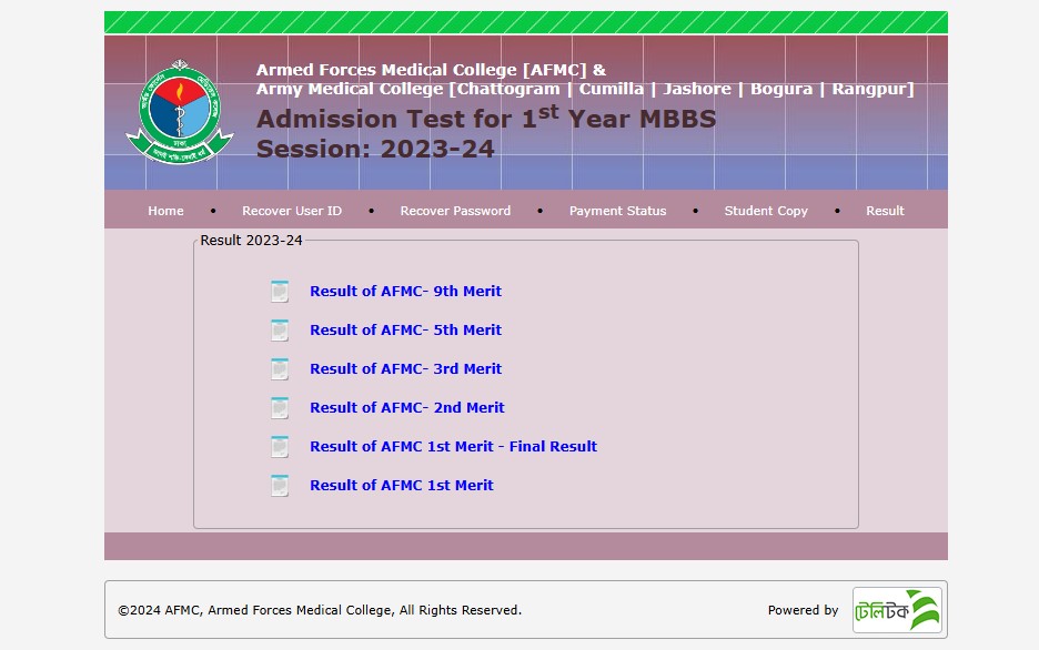 AFMC Result 2024