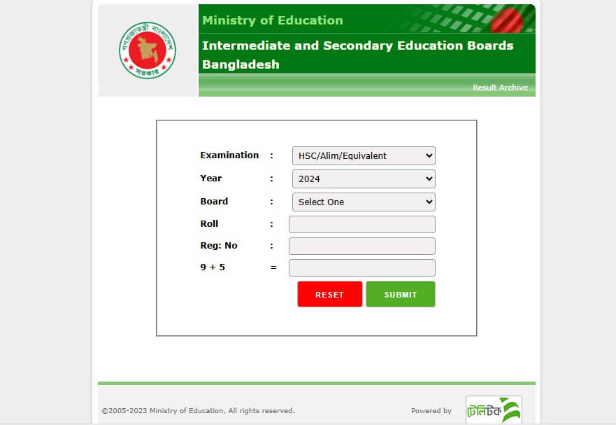 HSC Board Challenge Result 2024